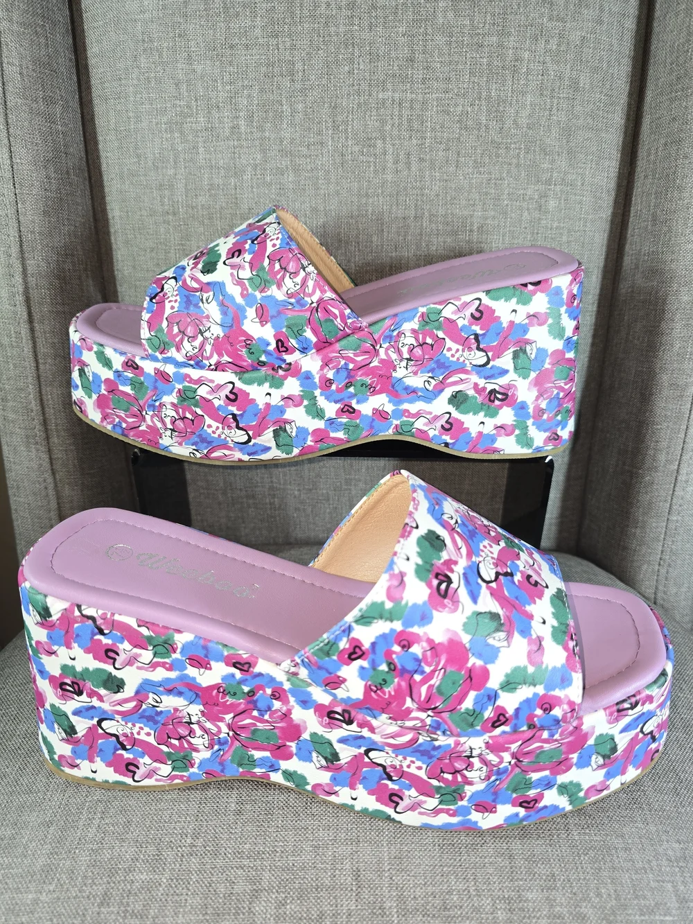 Jena by Weeboo Floral Platform Slide - Pink Lilac